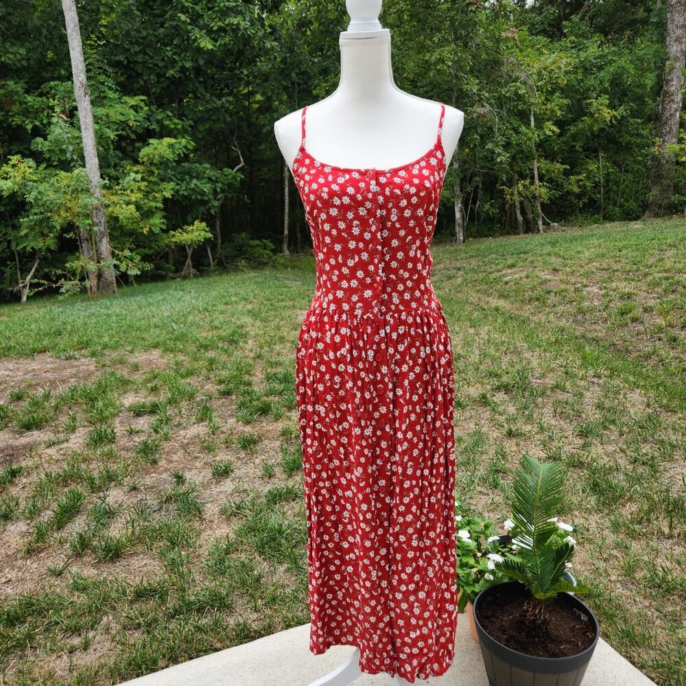 Authentic Vintage 90's Corset Back Prairie floral farmgirl dress Phoebe Friends - Picture 2 of 6